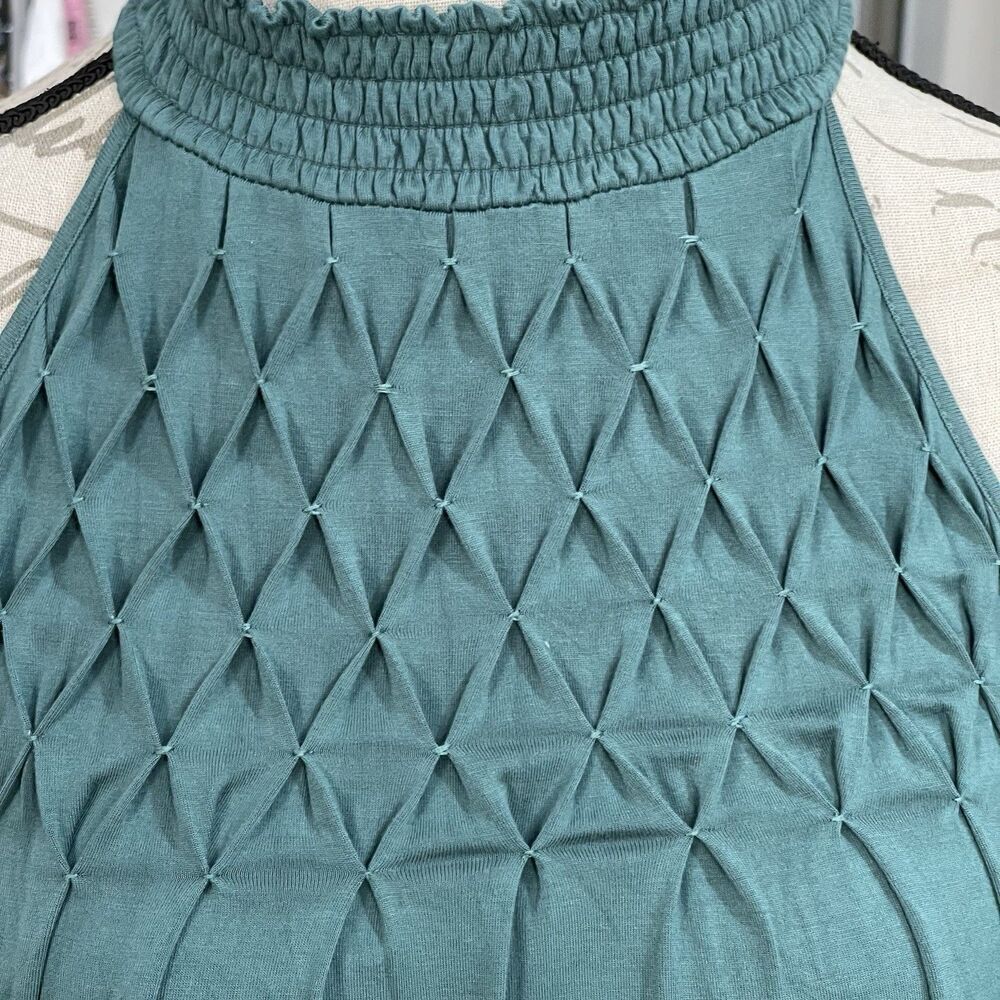 Cable & Gauge Womens Blouse Size Medium Teal Halter Neck Boho Summer Bohemian - Picture 8 of 16